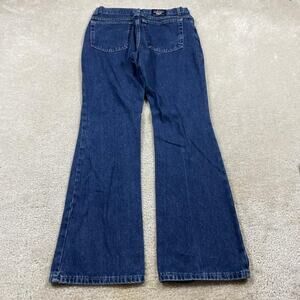 VTG Lee Dungarees Jeans Womens 13M Blue Flare High‎ Rise Denim USA Western